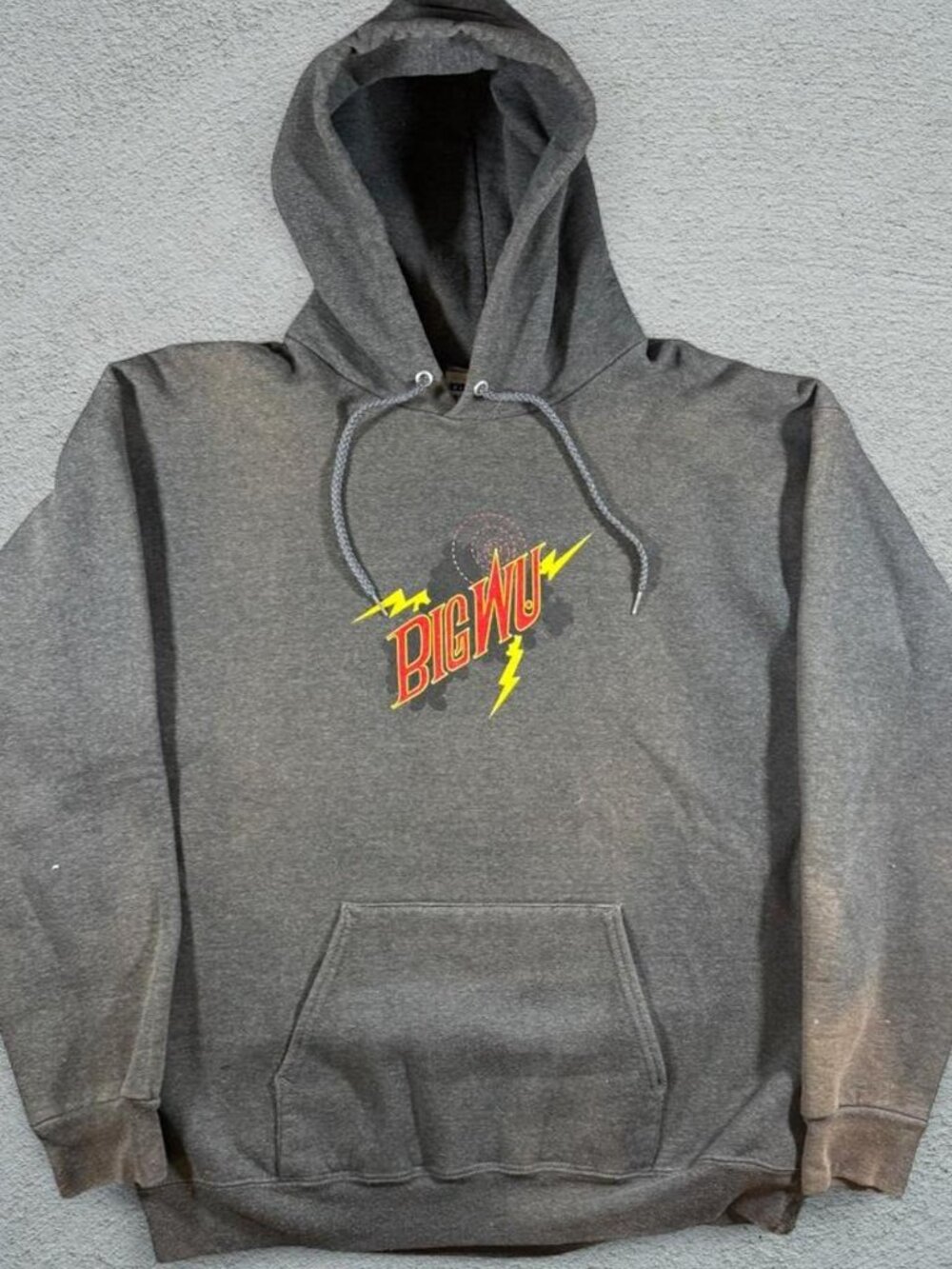 Big WU Hoodie with red/yellow 'BIG WU' graphic with lightning bolts.